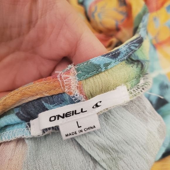 NWT O'Neill Jennifer Woven Maxi Tank Dress. Neck Tie. Backless. Tropical. Boho. - Picture 6 of 16